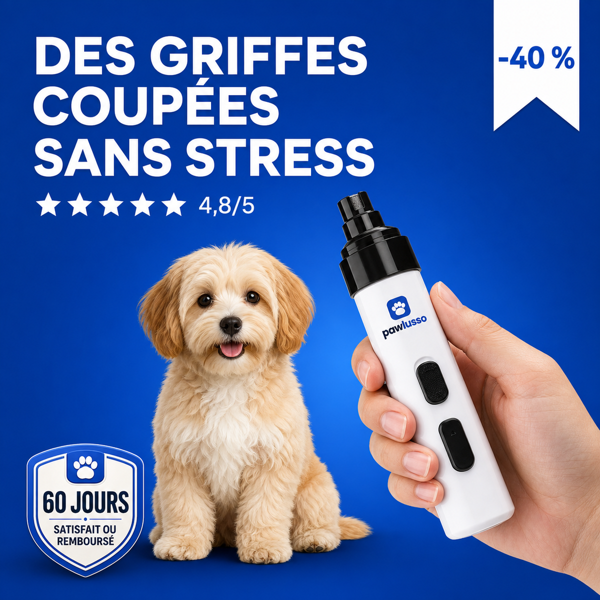 Silence Pro — lime à griffes silencieuse pour chiens et chats